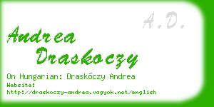 andrea draskoczy business card
