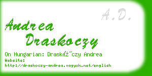 andrea draskoczy business card